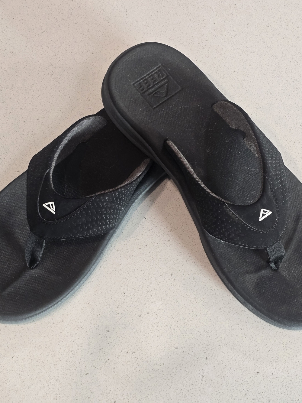 Reef Black Embossed Logo Flip-Flops
